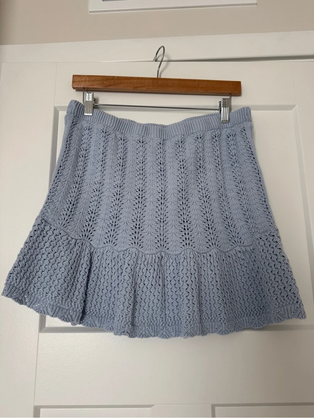 Freshman Light Blue Knit Mini Skirt Matching Set